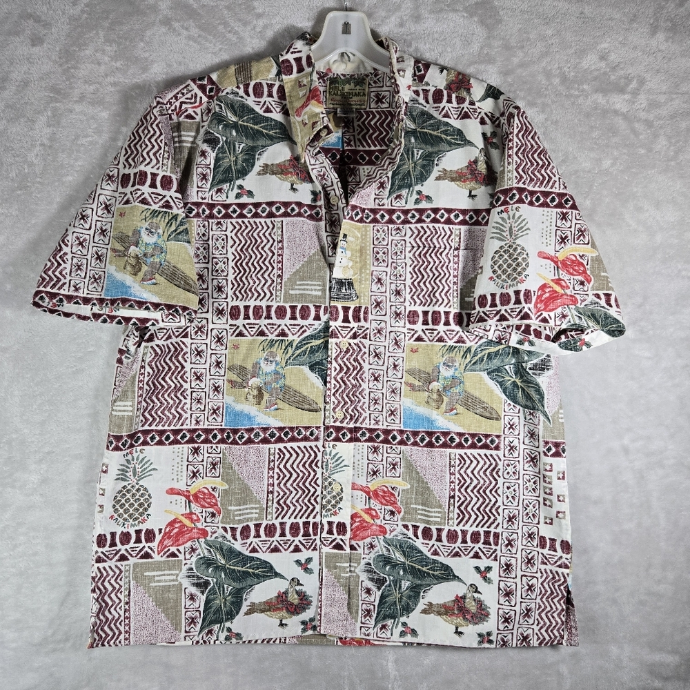 Reyn Spooner Mele Kalikimaka 90’s Button Down Mens Size Extra Large XL Red